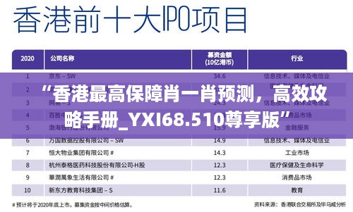 “香港最高保障肖一肖预测，高效攻略手册_YXI68.510尊享版”