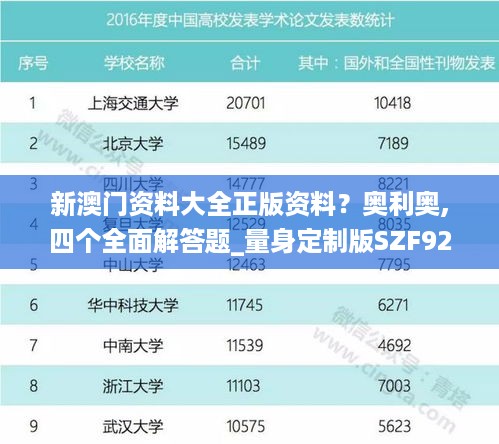 新澳门资料大全正版资料？奥利奥,四个全面解答题_量身定制版SZF92.606