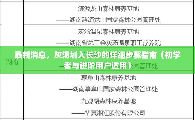 灰汤划入长沙的详细步骤指南（初学者与进阶用户必读）