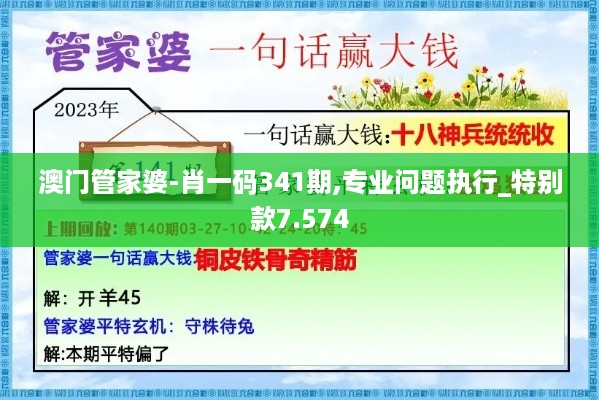 澳门管家婆-肖一码341期,专业问题执行_特别款7.574