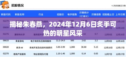 朱春燕，炙手可热的明星风采揭秘（2024年12月6日）