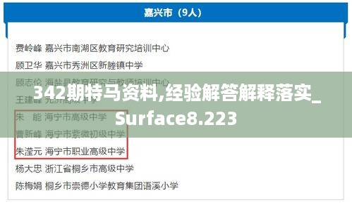 342期特马资料,经验解答解释落实_Surface8.223