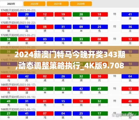 2024薪澳门特马今晚开奖343期,动态调整策略执行_4K版9.708