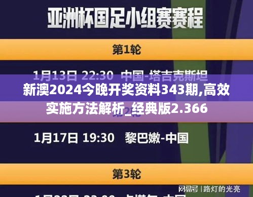 新澳2024今晚开奖资料343期,高效实施方法解析_经典版2.366