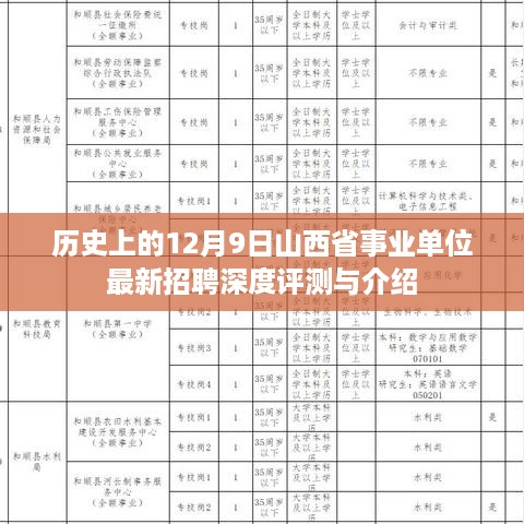 历史上的12月9日山西省事业单位最新招聘深度评测与介绍