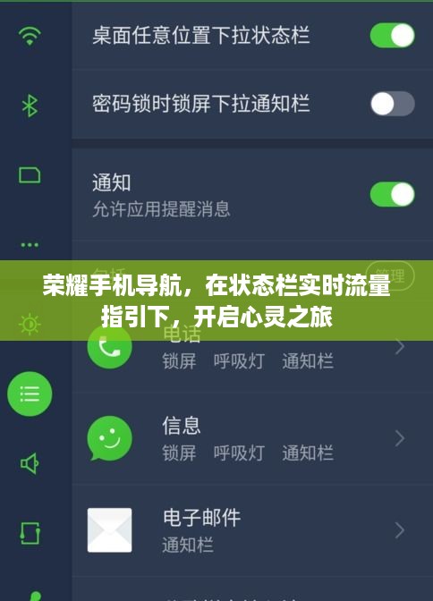 荣耀手机导航，状态栏实时流量指引下的心灵之旅启程