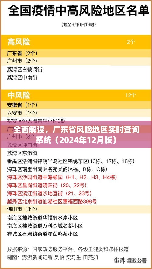 广东省风险地区实时查询系统全面解读（最新2024年12月版）