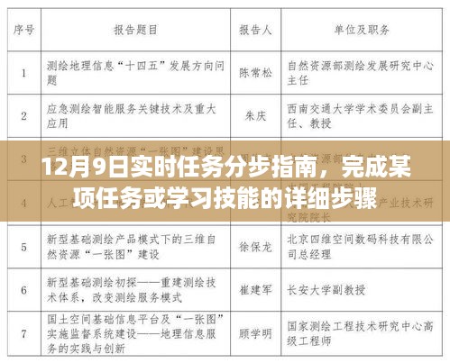 12月9日实时任务分步指南，完成任务或学习技能的详细步骤全解析