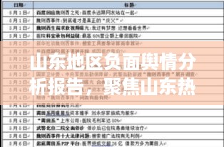 山东热点事件与舆论动向负面舆情深度分析报告