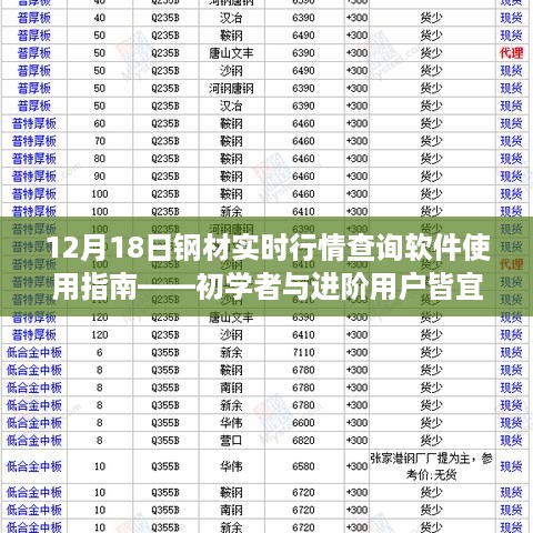 12月18日钢材行情实时查询软件使用指南，适合初学者与进阶用户