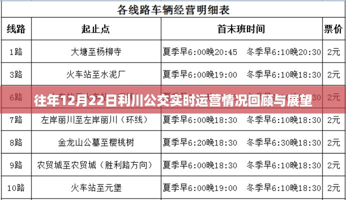 利川公交运营回顾与展望，历年12月22日实时运营情况分析与发展趋势预测