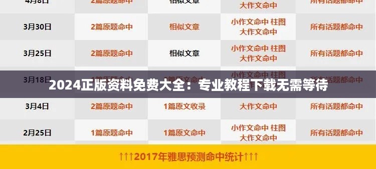 2024正版资料免费大全：专业教程下载无需等待