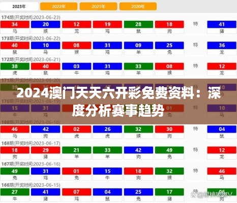 2024澳门天天六开彩免费资料：深度分析赛事趋势