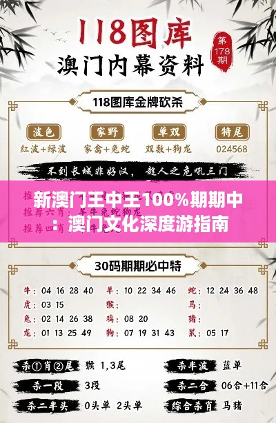 新澳门王中王100%期期中：澳门文化深度游指南