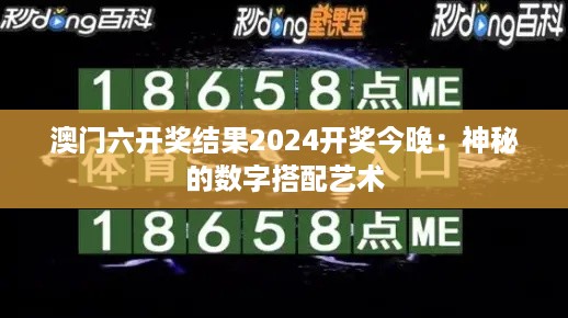 澳门六开奖结果2024开奖今晚：神秘的数字搭配艺术