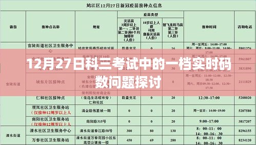 关于科三考试一档实时码数问题的探讨