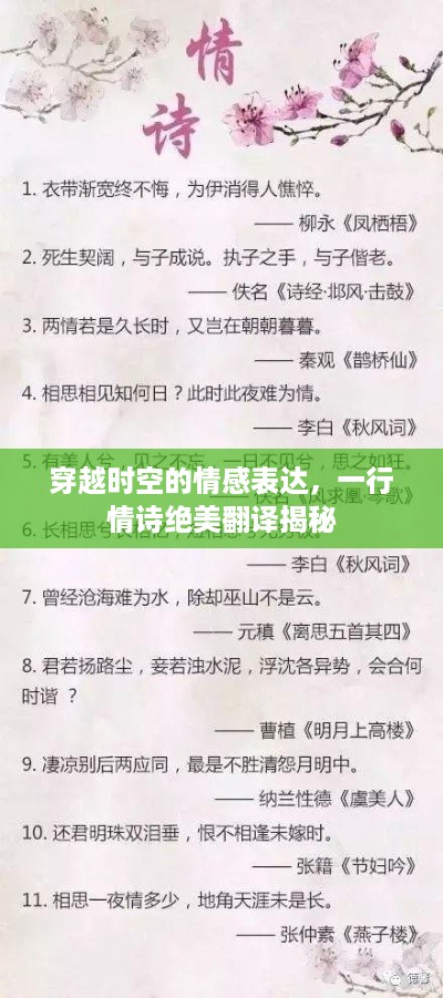 穿越时空的情感表达，一行情诗绝美翻译揭秘