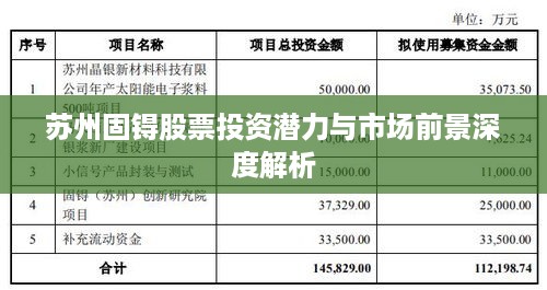 苏州固锝股票投资潜力与市场前景深度解析