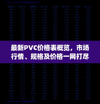 最新PVC价格表概览，市场行情、规格及价格一网打尽！