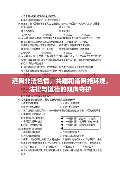 远离非法色情，共建和谐网络环境，法律与道德的双向守护