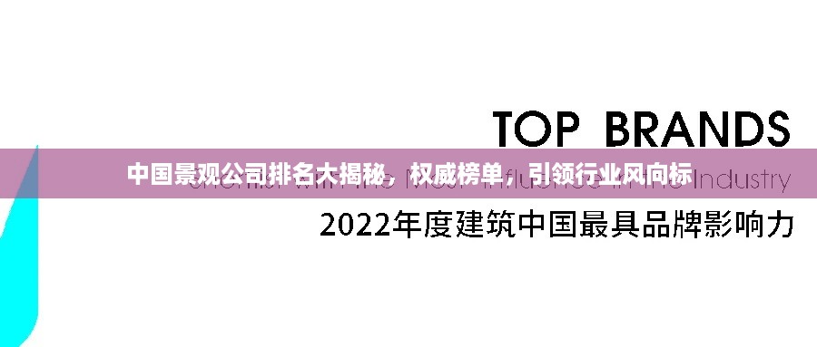 中国景观公司排名大揭秘，权威榜单，引领行业风向标