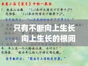 只有不断向上生长，向上生长的根阅读答案 