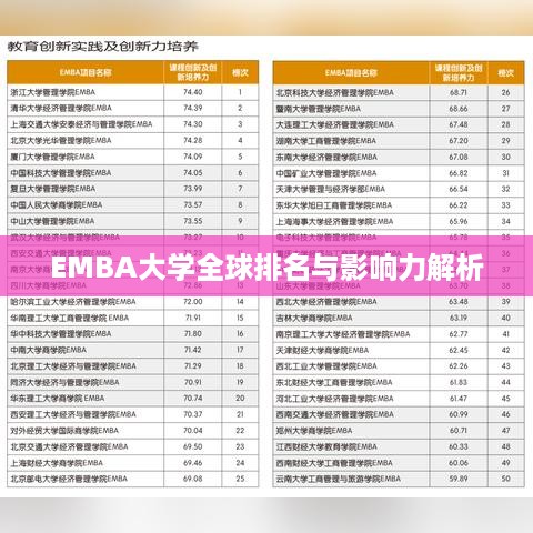 EMBA大学全球排名与影响力解析