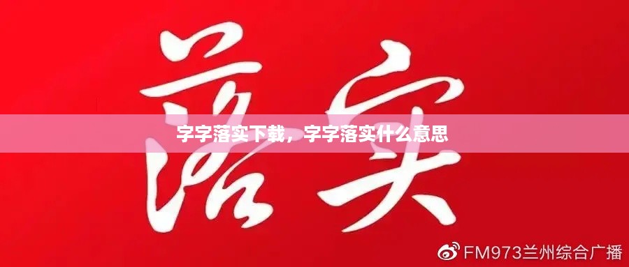 字字落实下载，字字落实什么意思 