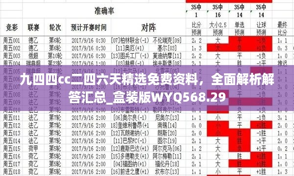 九四四cc二四六天精选免费资料，全面解析解答汇总_盒装版WYQ568.29