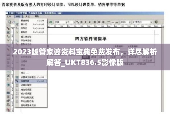 2023版管家婆资料宝典免费发布，详尽解析解答_UKT836.5影像版