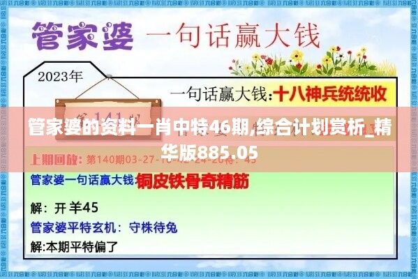 管家婆的资料一肖中特46期,综合计划赏析_精华版885.05