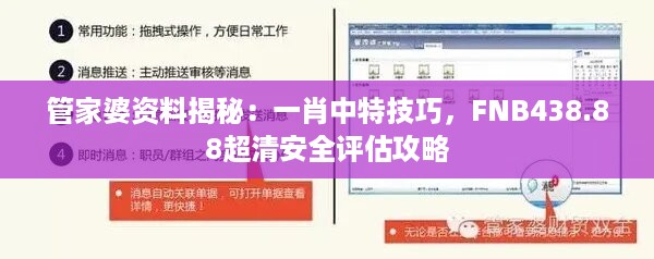 管家婆资料揭秘：一肖中特技巧，FNB438.88超清安全评估攻略