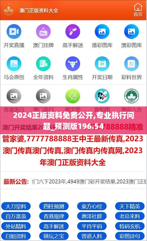 2024正版资料免费公开,专业执行问题_预测版196.54