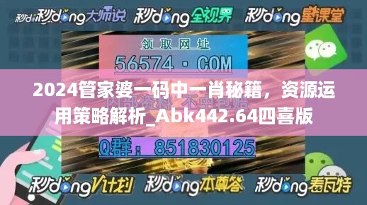 2024管家婆一码中一肖秘籍，资源运用策略解析_Abk442.64四喜版