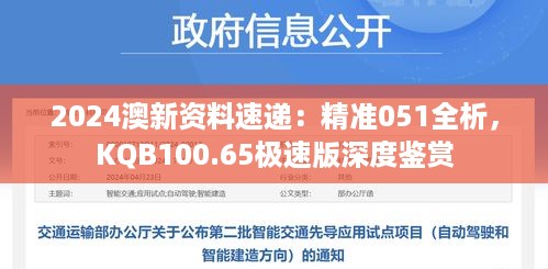 2024澳新资料速递：精准051全析，KQB100.65极速版深度鉴赏