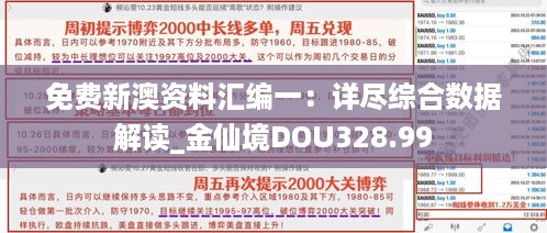 免费新澳资料汇编一：详尽综合数据解读_金仙境DOU328.99