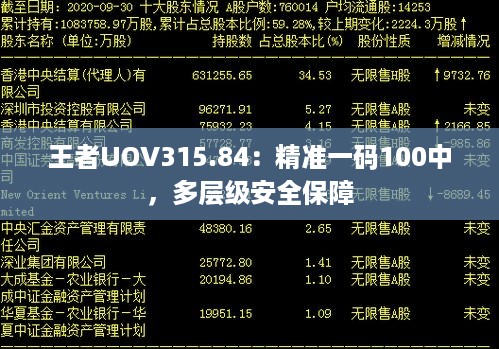 王者UOV315.84：精准一码100中，多层级安全保障