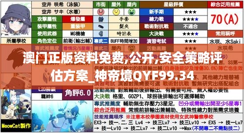 澳门正版资料免费,公开,安全策略评估方案_神帝境QYF99.34