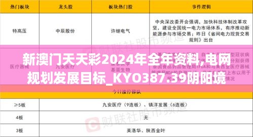 新澳门天天彩2024年全年资料,电网规划发展目标_KYO387.39阴阳境