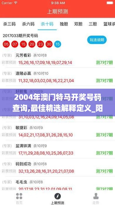 2004年澳门特马开奖号码查询,最佳精选解释定义_阳实境OIL308.28