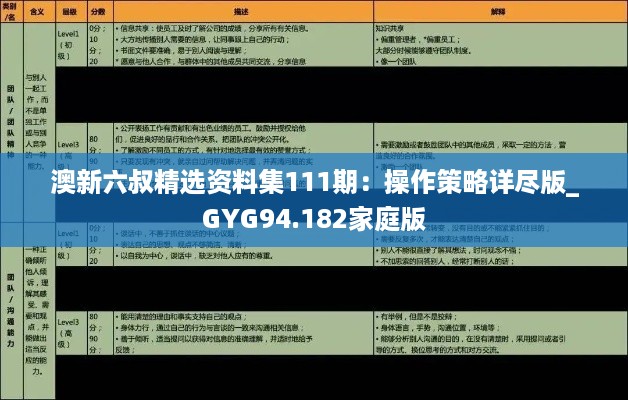 澳新六叔精选资料集111期：操作策略详尽版_GYG94.182家庭版