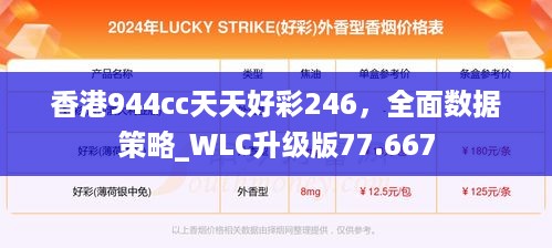 香港944cc天天好彩246，全面数据策略_WLC升级版77.667