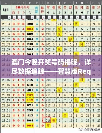 澳门今晚开奖号码揭晓，详尽数据追踪——智慧版Req62.129