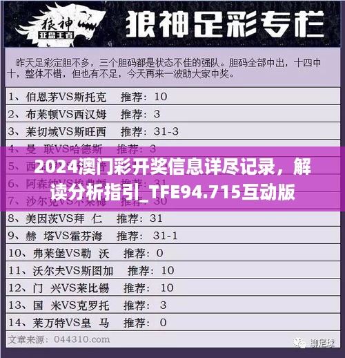 2024澳门彩开奖信息详尽记录，解读分析指引_TFE94.715互动版