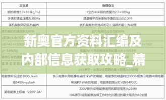 新奥官方资料汇编及内部信息获取攻略_精密版UZZ62.913