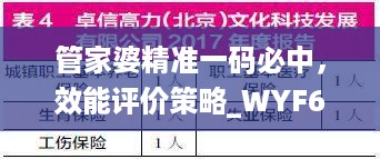 管家婆精准一码必中，效能评价策略_WYF62.181文化传承版