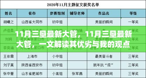 11月三垦最新大管解读，优劣分析与我的观点