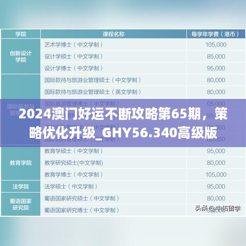 2024澳门好运不断攻略第65期，策略优化升级_GHY56.340高级版