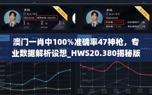 澳门一肖中100%准确率47神枪，专业数据解析设想_HWS20.380揭秘版