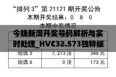 今晚新澳开奖号码解析与实时处理_HVC32.573独特版